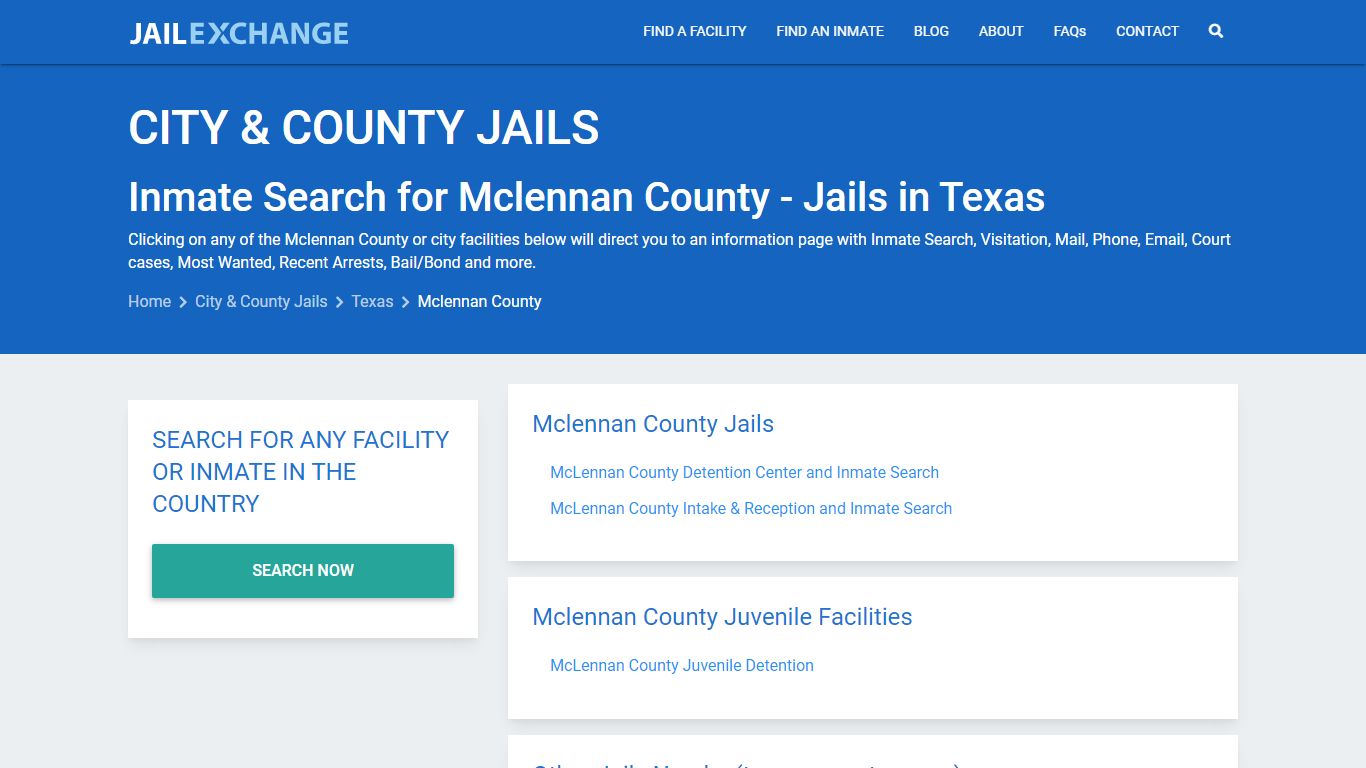 Inmate Search for Mclennan County | Jails in Texas - Jail Exchange
